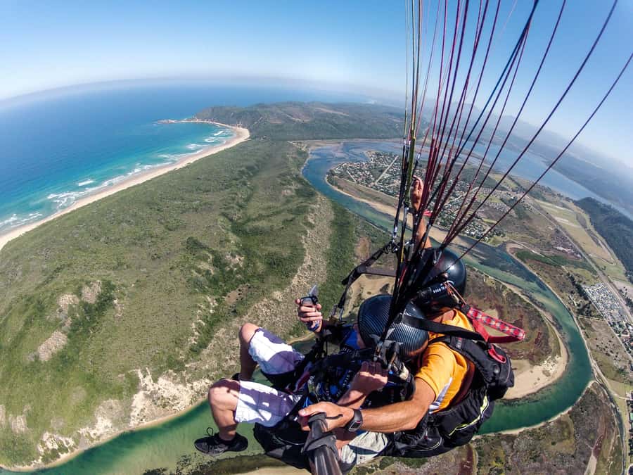Adventure Tandem Paragliding Flight - What the Garden Route looks like from a paraglider