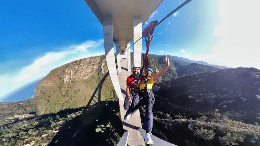 Bloukrans Bridge: Zipline, Hangout, and SkyWalk Adventure - Standing at the Hang Out Zone