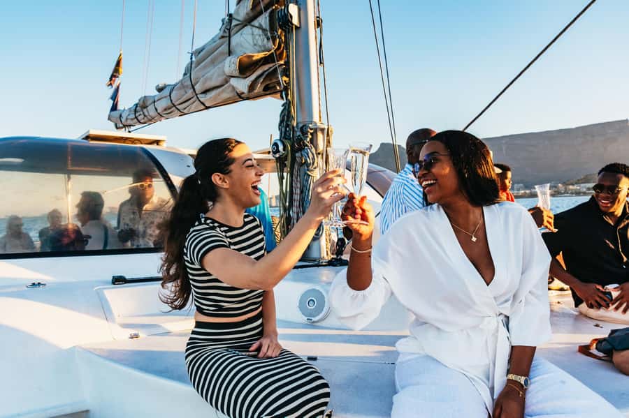 Cape Town: Sunset Catamaran Cruise on Table Bay with Bubbles - Granger Bay beneath Table Mountain