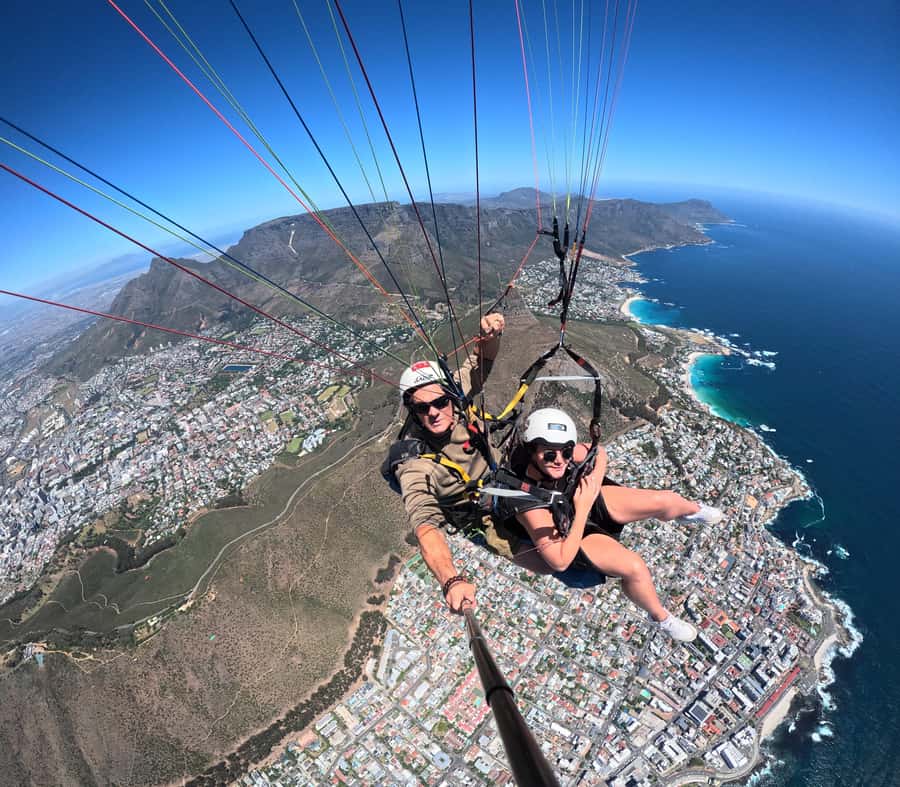 Cape Town: Tandem Paragliding with views of Table Mountain - The briefing, harness, and launch