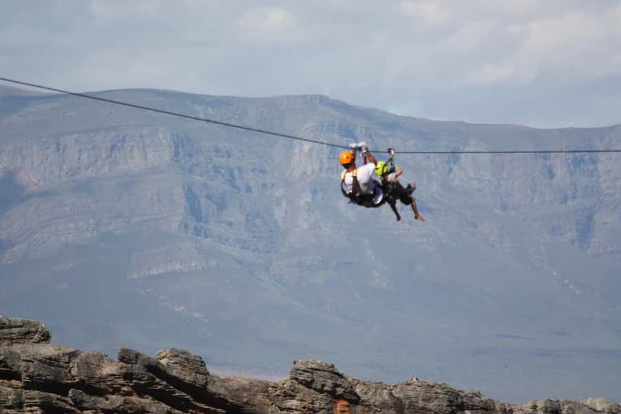 Ceres: Ziplining in the Mountains - Getting suited up for the first ride