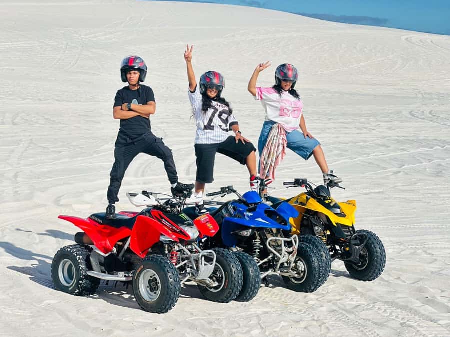 Dune Riders: Quad Bike Atlantis + Epic Photos! - Sandboarding on the soft slopes