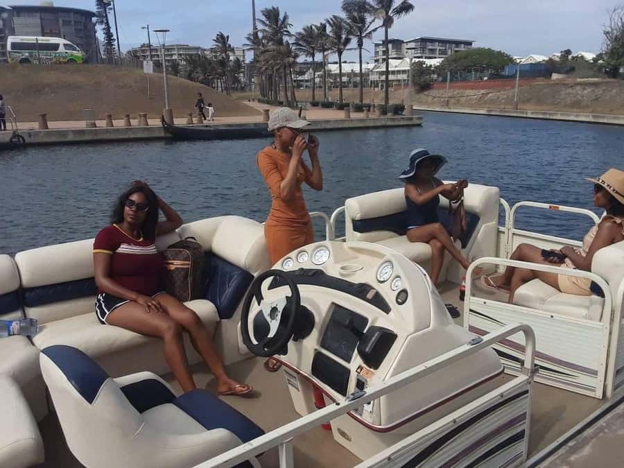 Durban Point Waterfront: Luxury Canal Boat Cruise - Passing uShaka and the waterfront buildings