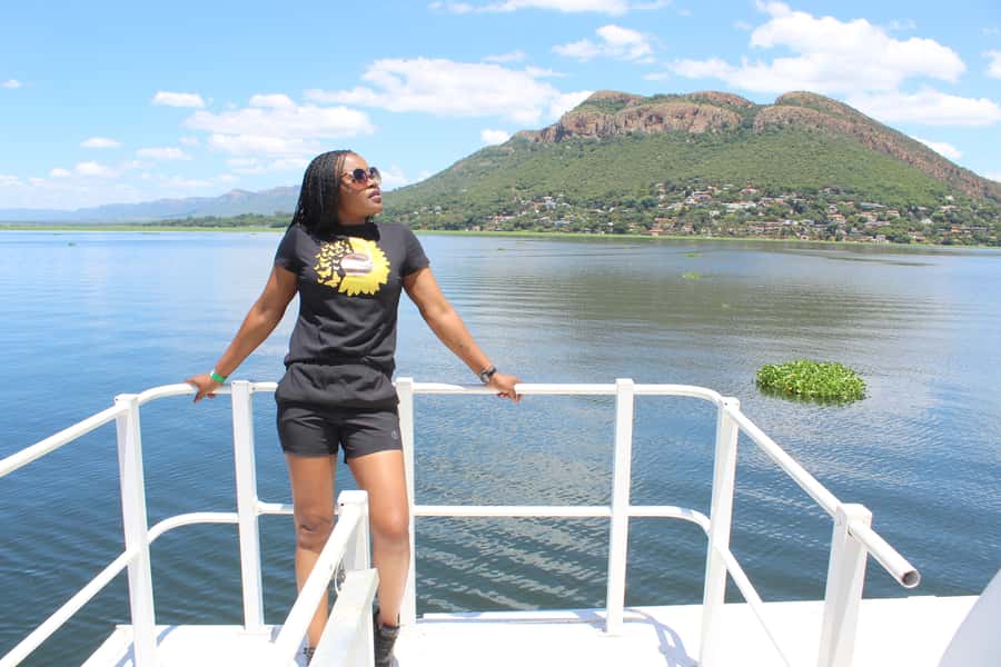 Hartbeespoort Dam: The Luxury Alba Boat Cruise with Food - Inside the Alba’s glass-walled cabin