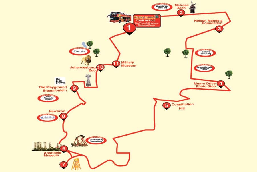 Johannesburg: Hop-On Hop-Off Bus with Optional Soweto Tour - Constitution Hill and central Johannesburg