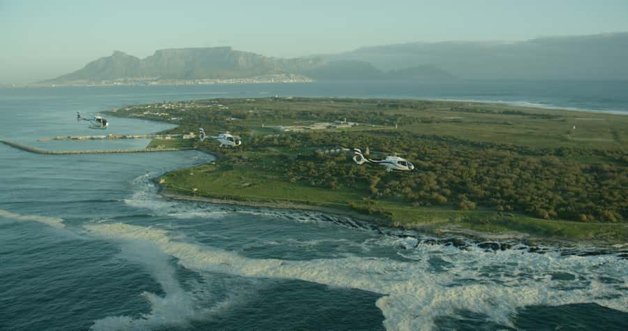 Robben Island By Air Scenic Helicopter Flight - Circling the prison and island village