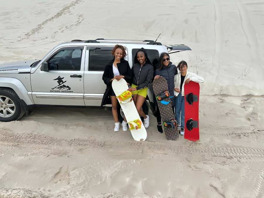 Sandboarding with jeep - drive uphill - Sandboarding at Atlantis Dunes without the uphill slog
